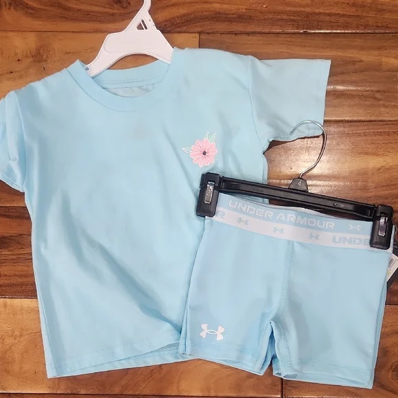 Under Armour Blue Rashguard Matching Set - Picture 2 of 3